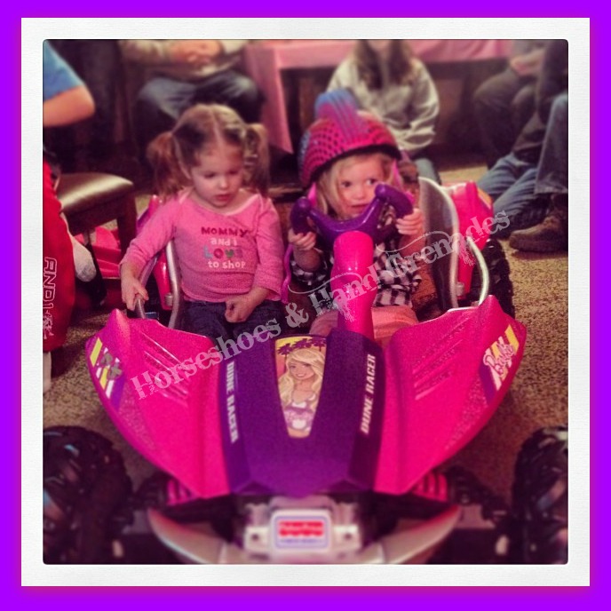 Driving the new Dune Racer with her cousin Abby.