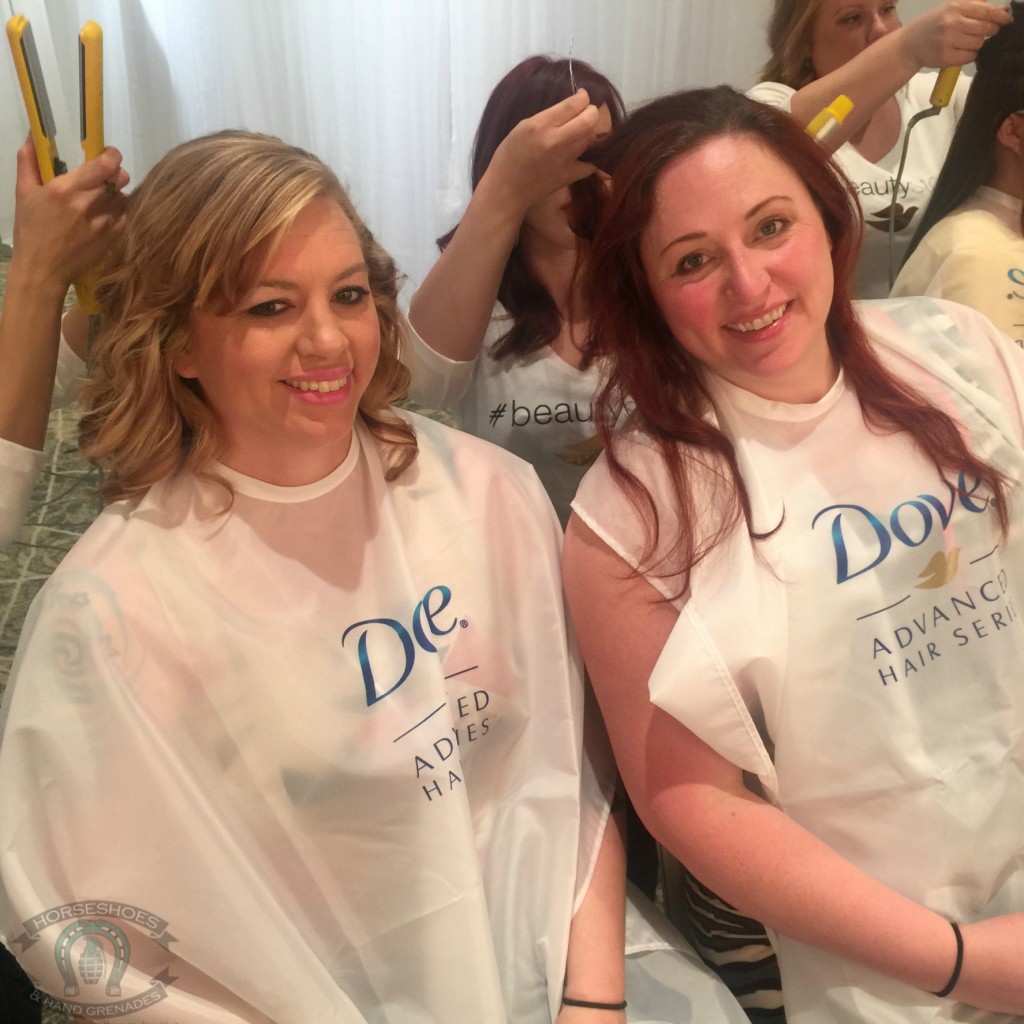 Heather and I getting a little pampering courtesy of Dove.